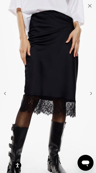 Sukňa Satin Lace Black