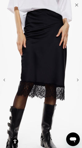 Sukňa Satin Lace Black