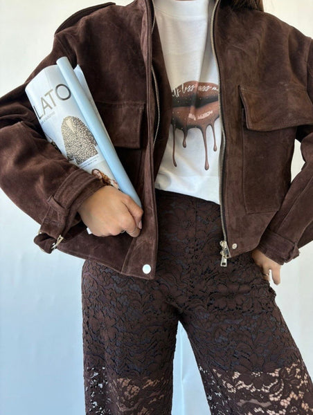 Kožená bunda Robel Brown