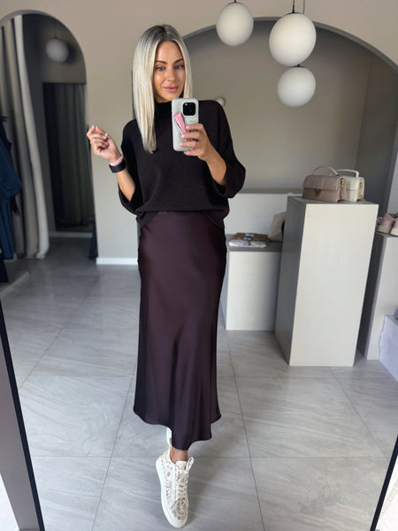 Sukňa Satin Long Brown