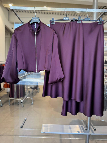 Sukňa Satin Midi Burgundy