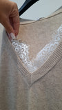 Pulóver Lace Beige