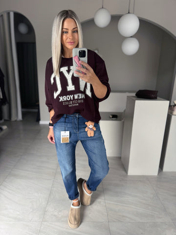 Mikina NYC Burgundy