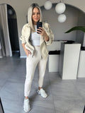 Kožená bunda Loel Beige