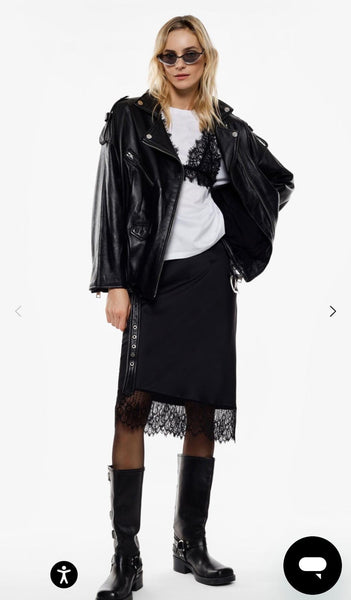 Sukňa Satin Lace Black