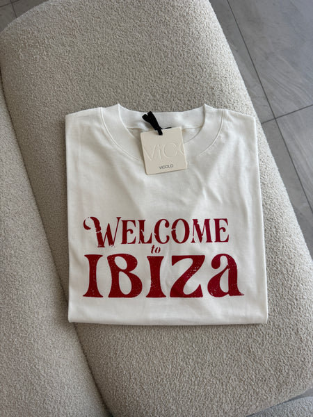 Tričko Welcome to Ibiza White