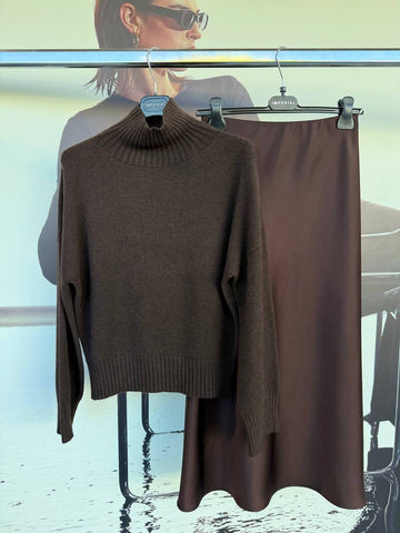 Sukňa Satin Midi Brown