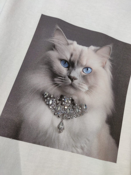 Tričko royal cat White