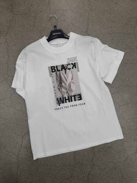 Tričko Black&white White