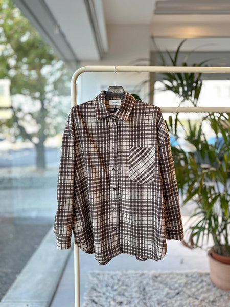 Košeľa Tartan Brown Vicolo – predný pohľad