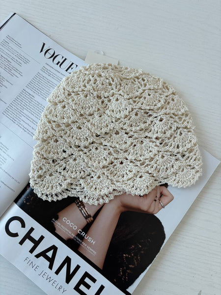 Hačkovaná čiapka Libra Beige