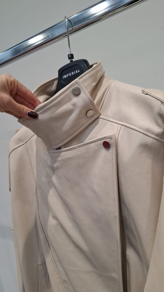 Kožená bunda Loel Beige