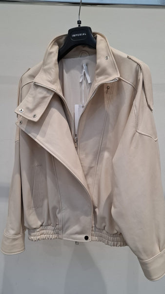 Kožená bunda Loel Beige