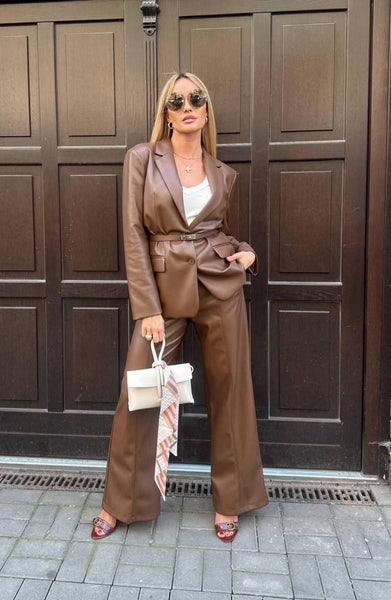 Kožené nohavice Leat Brown