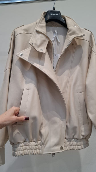 Kožená bunda Loel Beige