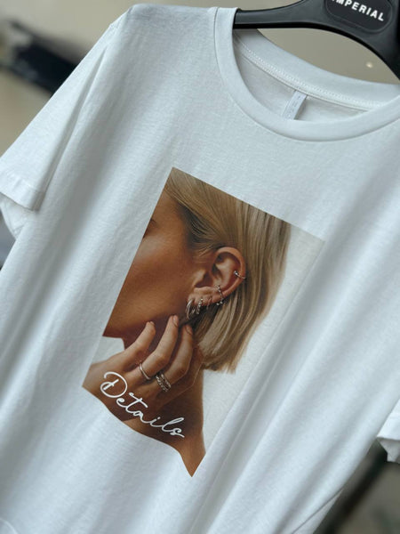 Tričko Earrings White